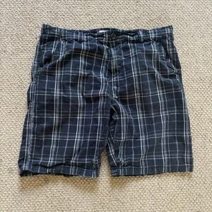 Vintage anchor blue plaid shorts 38